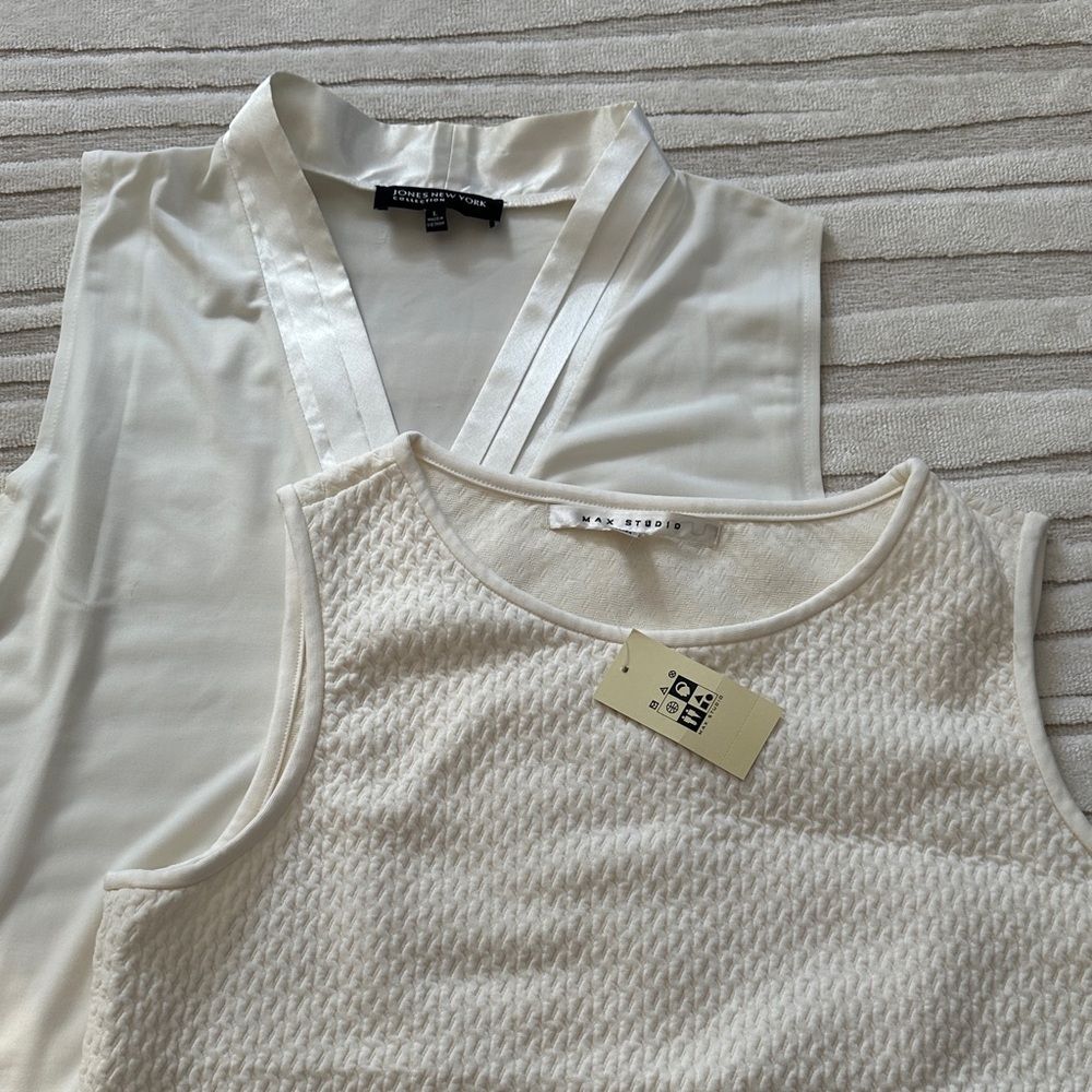 Cream Blouse Large JNY & Max Studio